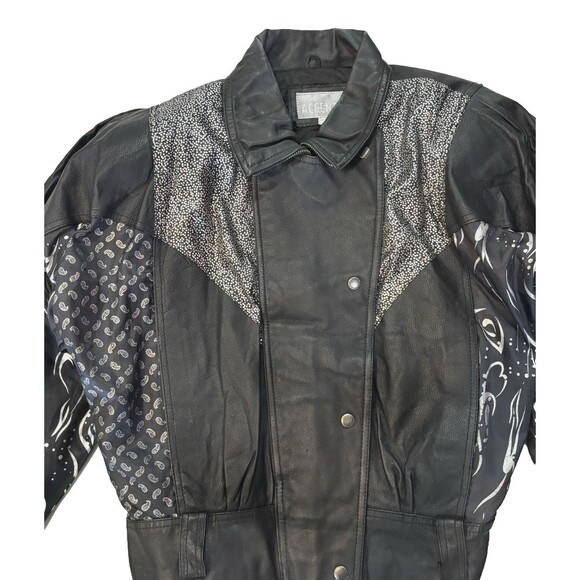 Women’s Genuine Leather Belted Jacket/Motorcycle Classic Black Size M - Picture 12 of 16